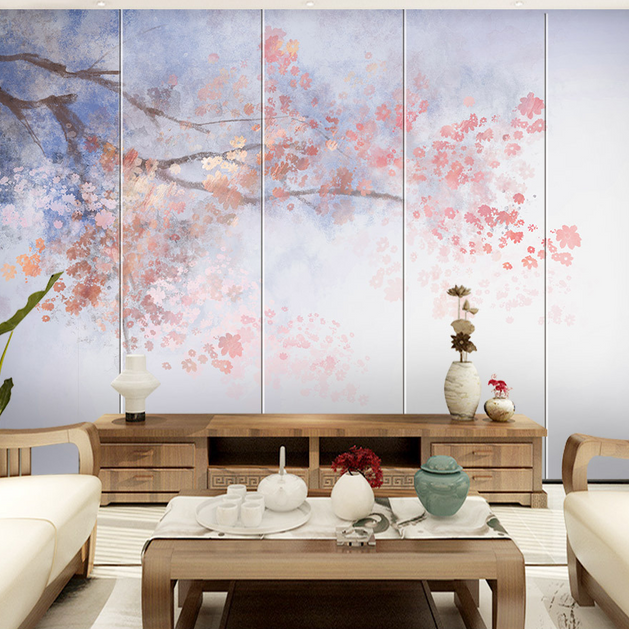 Pink Flower Branches Tree Wallpaper Murals