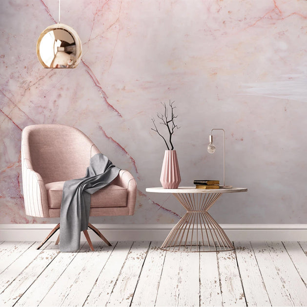 Pink Marble Effect Wallpaper: Stylish & Elegant Décor-GraffitiWallArt