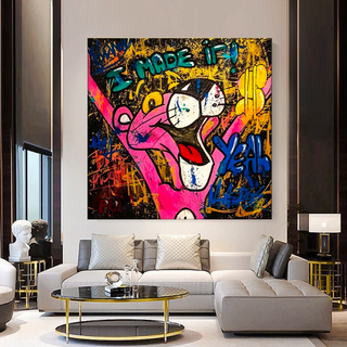 Pink Panther Poster - Modern Cartoon Icon-GraffitiWallArt