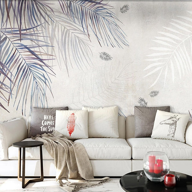 Plant Leaf 3D Wallpaper for Home Wall Decor - GraffitiWallArt
