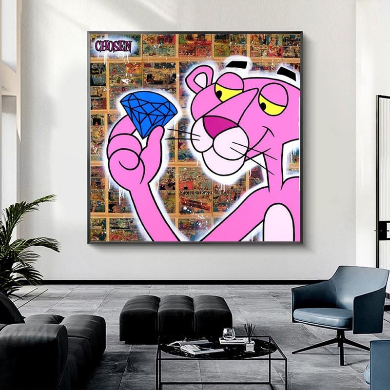 Playful and Expressive - Pink Panther Poster-GraffitiWallArt