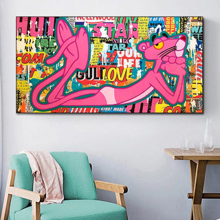 Playful and Stylish - Pink Panther Poster Art-GraffitiWallArt