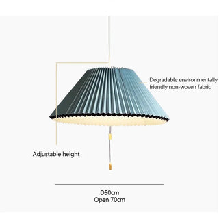 Pleated Fabric Pendant Umbrella Hanging Light-GraffitiWallArt