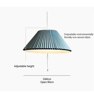 Pleated Fabric Pendant Umbrella Hanging Light-GraffitiWallArt