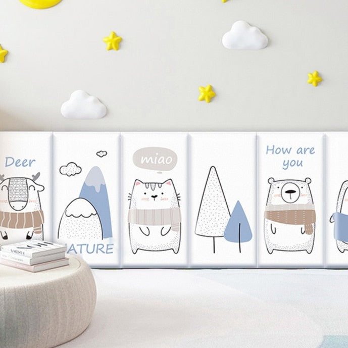 Polar Bear Cubbies Kids Wall Padded Safety Cushions-GraffitiWallArt