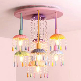 Pony Merry Go Round Pink Ceiling Light-GraffitiWallArt