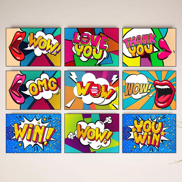 Pop Art Comic Style WOW OMG Woman Mouth Canvas Wall Art-GraffitiWallArt