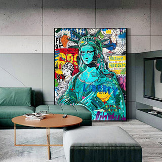 Pop Graffiti Art Statue Of Liberty Canvas Wall Art-GraffitiWallArt