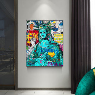 Pop Graffiti Art Statue Of Liberty Canvas Wall Art-GraffitiWallArt