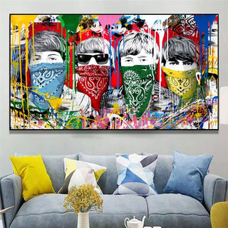 Pop Street Artwork WORLD UNITY No War Canvas Wall Art-GraffitiWallArt