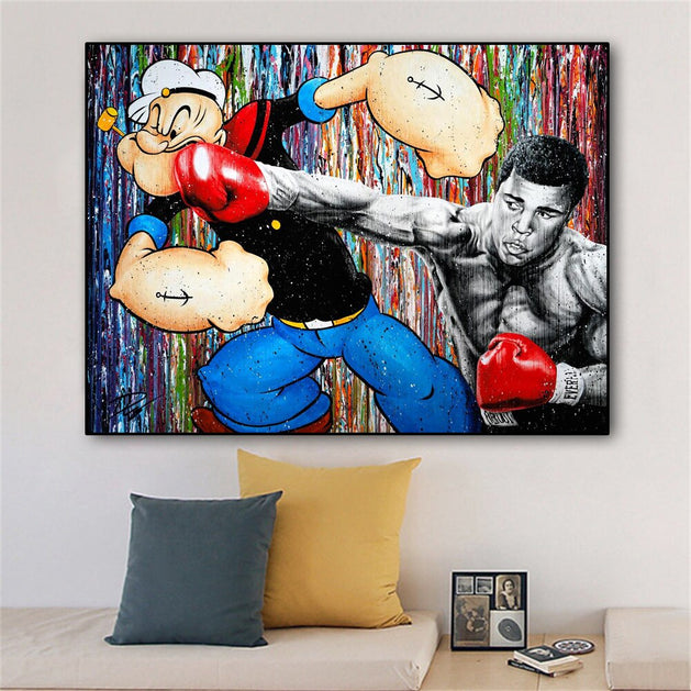 Popeye Picture Canvas Wall Art-GraffitiWallArt