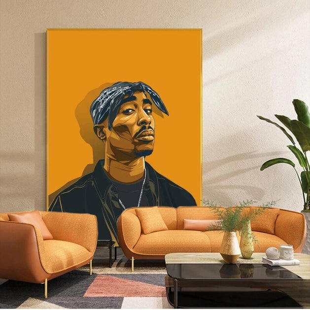 Portrait of TuPac Canvas Wall Art-GraffitiWallArt