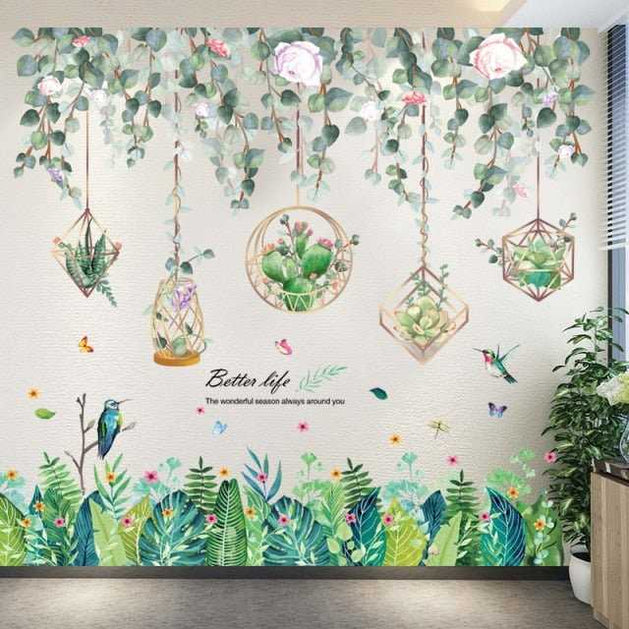 Potted Plant Design Theme: Tropical Wall Decal-GraffitiWallArt