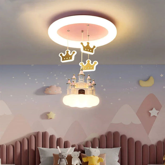 Princess Castle Crown Ceiling Light-GraffitiWallArt