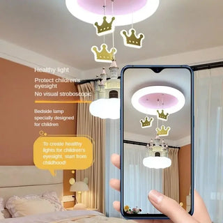 Princess Castle Crown Ceiling Light-GraffitiWallArt