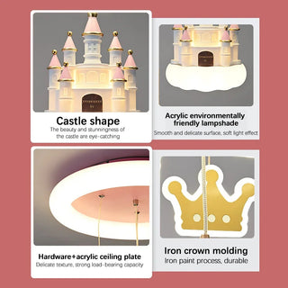 Princess Castle Crown Ceiling Light-GraffitiWallArt