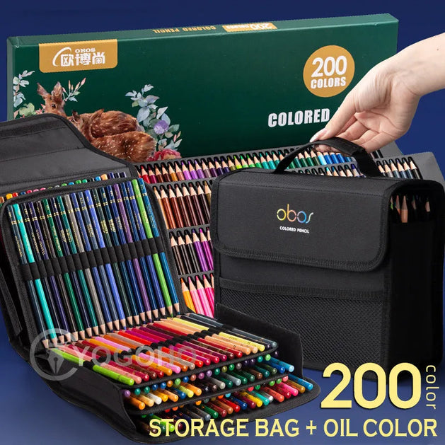 Professional Oil Color Pencil Set with Storage Bag-GraffitiWallArt