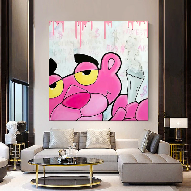 Quirky Cartoon Charm - Pink Panther Poster