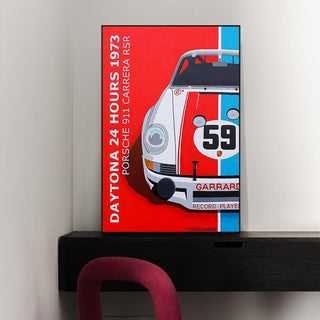 Racing Cars Carrera RSR Le Mans 24 Hours Canvas Wall Art-GraffitiWallArt