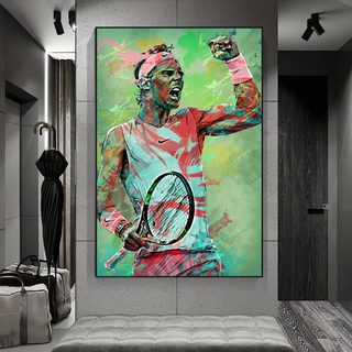 Rafael Nadal Tennis Canvas Wall Art - Sports Legend Decor-GraffitiWallArt