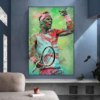 Rafael Nadal Tennis Canvas Wall Art - Sports Legend Decor-GraffitiWallArt