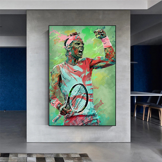 Rafael Nadal Tennis Canvas Wall Art - Sports Legend Decor-GraffitiWallArt