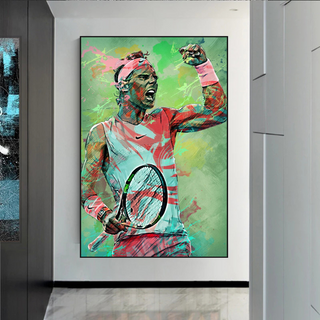 Rafael Nadal Tennis Canvas Wall Art - Sports Legend Decor-GraffitiWallArt