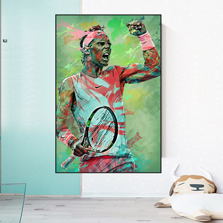 Rafael Nadal Tennis Canvas Wall Art - Sports Legend Decor-GraffitiWallArt