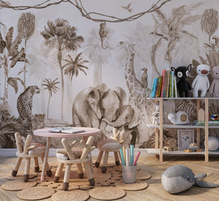 Real Jungle Wallpaper Mural - Experience the Wild Ambiance-GraffitiWallArt