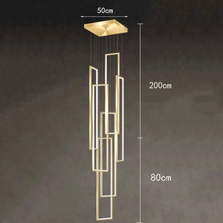 Rectangular Pendants Staircase Chandelier Lighting-GraffitiWallArt