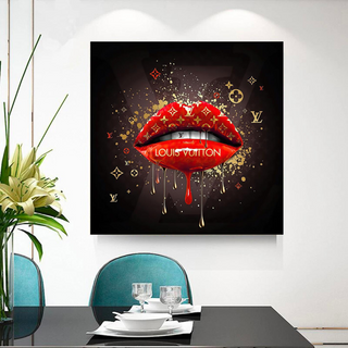 Red Lips Canvas Wall Art - Vibrant Home Decor for a Bold Statement-GraffitiWallArt