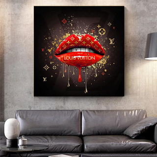 Red Lips Canvas Wall Art - Vibrant Home Decor for a Bold Statement-GraffitiWallArt