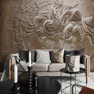 Relief Beauty Wallpaper for Home Wall Decor-GraffitiWallArt