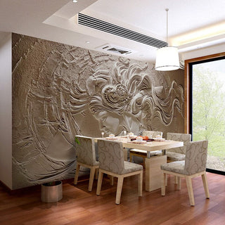 Relief Beauty Wallpaper for Home Wall Decor-GraffitiWallArt