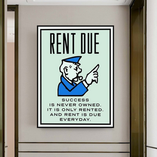 Rent Due Board Game - Monopoly Wall Art for Game Night-GraffitiWallArt