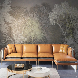 Retro Forest 3D Tree Wallpaper for Home Wall Decor-GraffitiWallArt