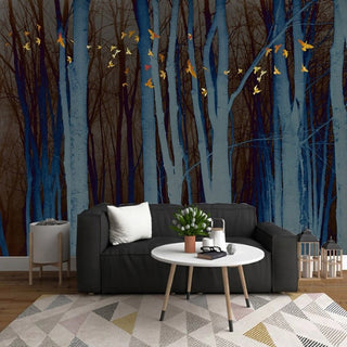 Retro Forest Wallpaper Mural - Transform Your Space-GraffitiWallArt