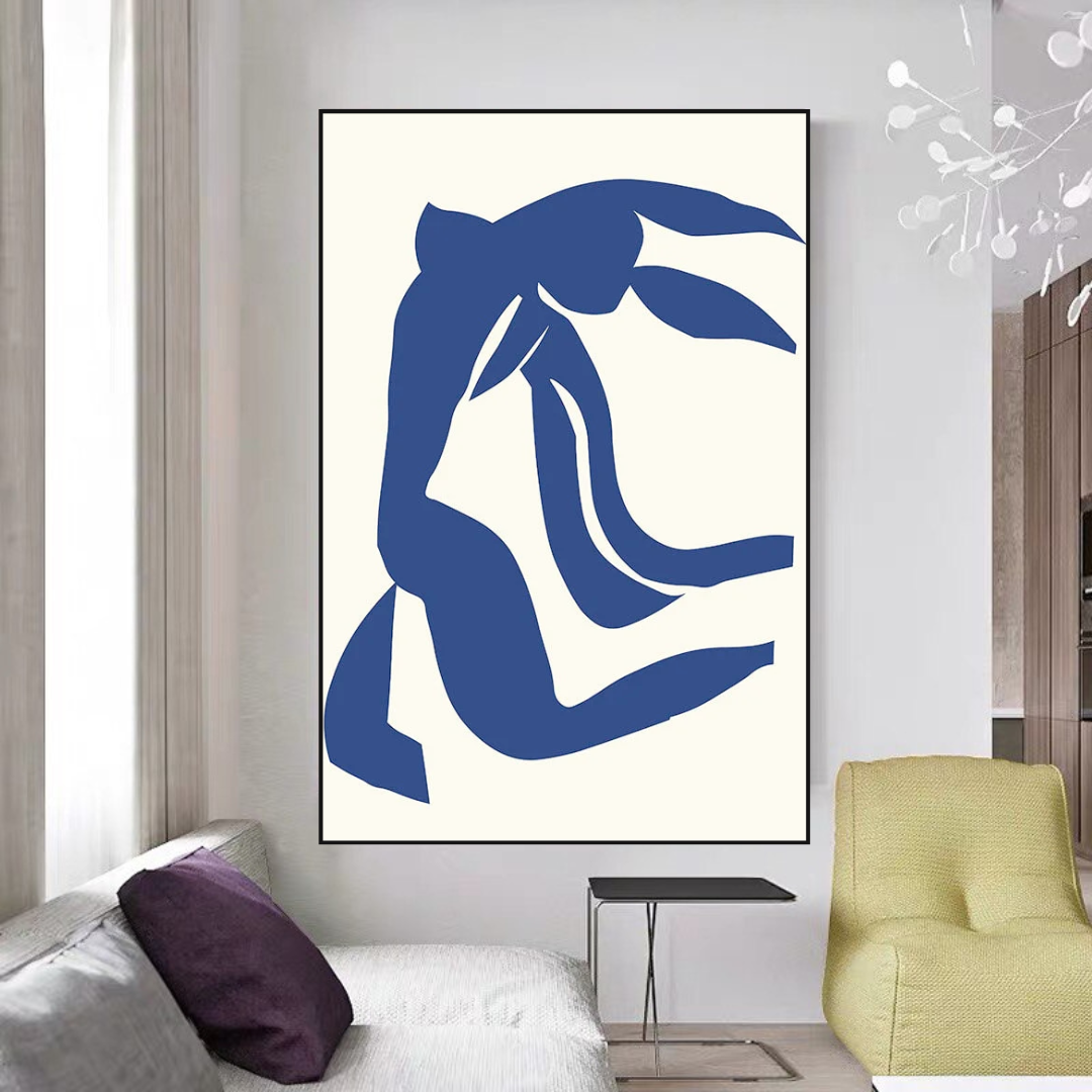 Retro Matisse Girl Coral William Abstract Nordic Poster Canvas Wall Art-GraffitiWallArt