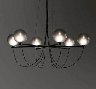 Retro Misty Gray Glass Ball LED Chandelier-GraffitiWallArt