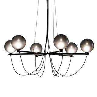 Retro Misty Gray Glass Ball LED Chandelier-GraffitiWallArt