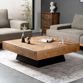 Retro Nordic Solid Wood Coffee Table-GraffitiWallArt