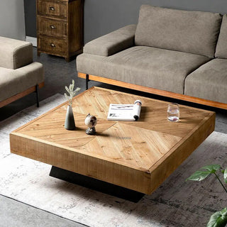 Retro Nordic Solid Wood Coffee Table-GraffitiWallArt