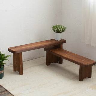 Retro Solid Oak Wood Shoe Long Bench-GraffitiWallArt