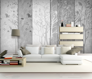 Retro Woods Theme Design: Tree Planks Wallpaper Murals-GraffitiWallArt