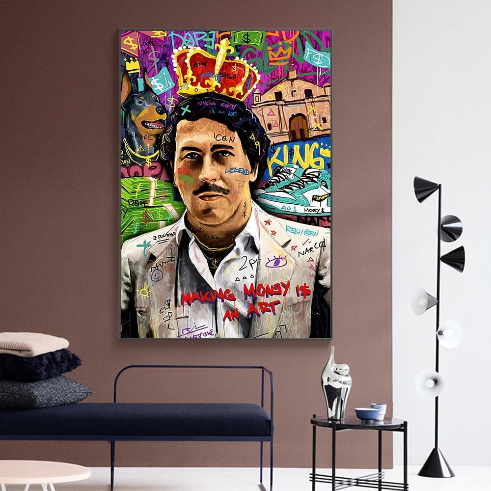 Rich Money Tommy, Pablo and Godfather Canvas Wall Art-GraffitiWallArt