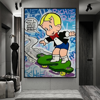 Richie Canvas Wall Art: Enhance Your Space Money Skating-GraffitiWallArt