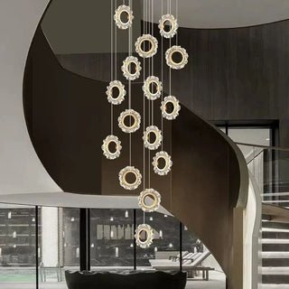 Rings LED Light Staircase Chandelier – Style Your Staircase-GraffitiWallArt