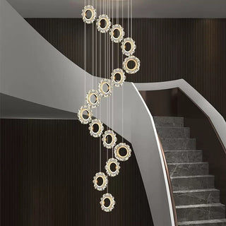 Rings LED Light Staircase Chandelier – Style Your Staircase-GraffitiWallArt