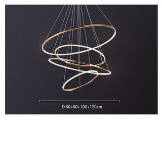 Rings Staircase Chandelier: Unparalleled Elegance-GraffitiWallArt