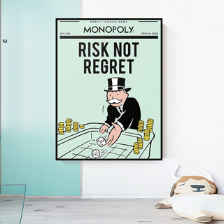 Risk Not RegretRisk Not Regret - Monopoly Canvas Wall Art-GraffitiWallArt